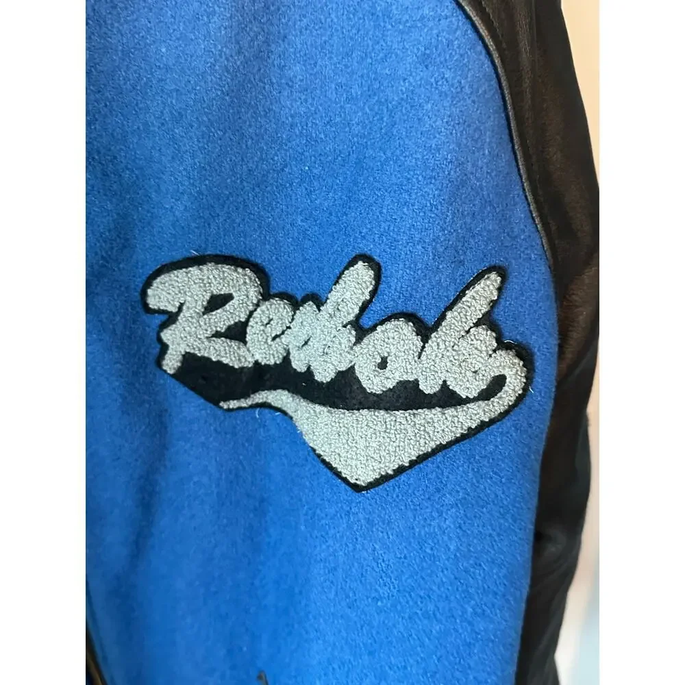 VTG MADE IN USA MEN'S XL 80’s Reebok Sports JACKET TENNIS OPEN Letterman Leather - Picture 2 of 7